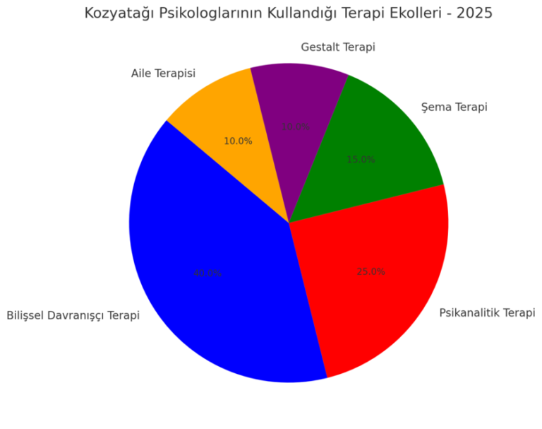 kozyatağı psikolog ve psikolojik danışmanlarının kullandığı terapi ekollerini gösteren grafik